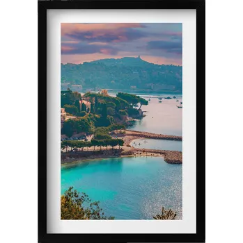 Obraz Elegantní obraz v černém rámu Pohled na Azurové pobřeží 40x60 cm