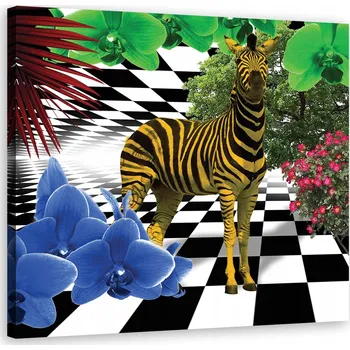 Obraz OBRAZ DO OBÝVÁKU Barevná zebra 40x40