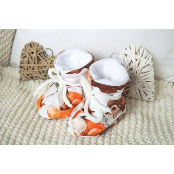 Capáčky AMÁLKA Zateplené bačkůrky, lesní zvířátka, fleece Velikost: 68-80