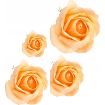 umělá květina Růže světle oranžová MÝDLOVÁ květiny jako dárek kytice pro blízkého 4ks