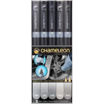 Popisovač na karton a papír, alkoholový, vícebarevný Chameleon, 5 ks