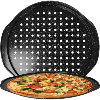 Plech na pečení Plech na pizzu FORMA NA PEČENÍ PIZZY A HRANOLEK 37 x 37 cm, průměr 37 cm