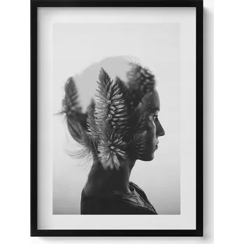 Obraz Dekorativní nástěnný obraz v rámu do obýváku Lidská citlivost a myšlenky 50x70 cm