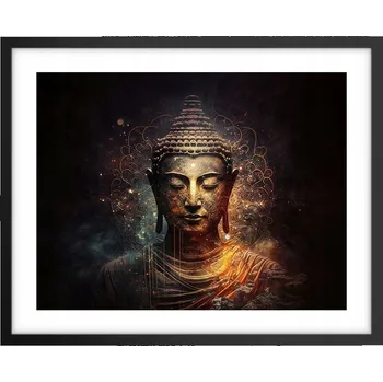 Obraz Foto obraz, plakát na zeď v černém rámu 50x40 Buddha, plakáty do obýváku