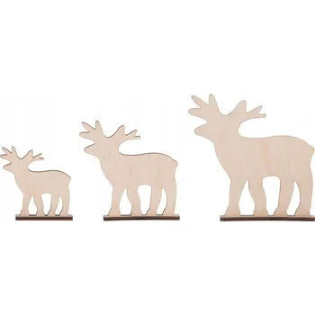 Obraz Dřevění SOBÍCI dárek 3ks ozdoba DECOUPAGE