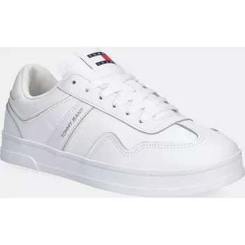 Pánské tenisky Kožené sneakers boty Tommy Jeans THE GREENWICH LEATHER bílá barva, EN0EN02794 00X, EUR 36