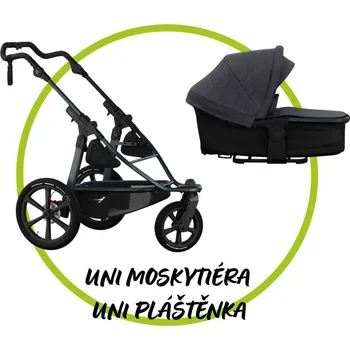 Kočárek TFK - Trends for Kids Akční set TFK Sport Pro podvozek 2025 + Hluboká korba kombi Premium + Pláštěnka + Moskytiéra