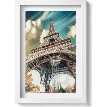 Obraz Dekorace obraz v rámu na zeď Nádherný výhled na Eiffelovu věž 20x30 cm