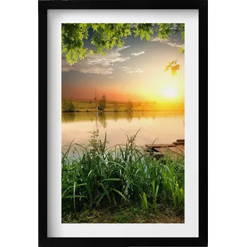 Obraz Dekorativní nástěnný obraz v rámu s grafikou Západ slunce letní dny 40x60 cm