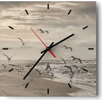 Hodiny Velké nástěnné hodiny 40x40 cm - Krajina - Skleněné tiché hodiny