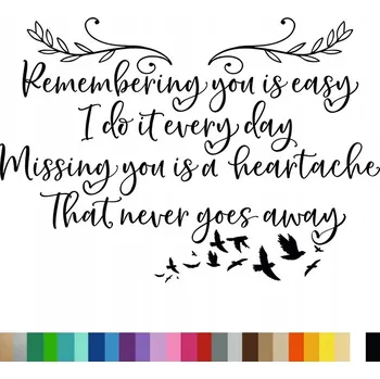 Samolepící dekorace Samolepka na stěnu Citát REMEMBERING YOU 94x134 cm