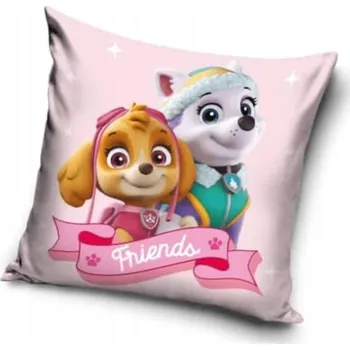 Polštář Světle růžový Polštář Psi patrola Skye a Everest pro dívky polštář