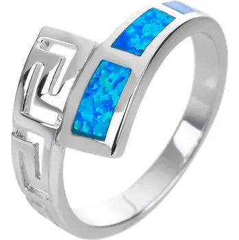 Prsten Bealio BEALIO Stříbrný prsten ŘECKÝ modrý OPÁL Velikost prstenu: 64 03-04339-3282