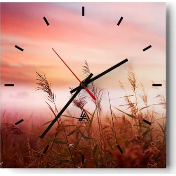 Hodiny Velké nástěnné hodiny 40x40 Krajina Skleněné hodiny Tiché