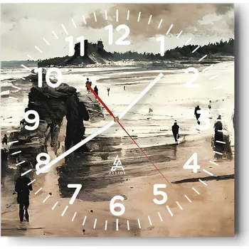 Hodiny Nástěnné hodiny do obýváku 40x40 Pláž Tiché Skleněné hodiny Stylové