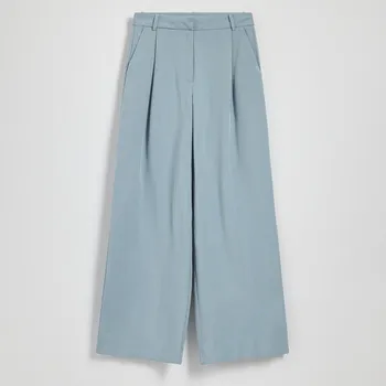 Dámské kalhoty Reserved - Volné kalhoty se záložkami - světle modrá - YH534-50X - YH534-50X-L