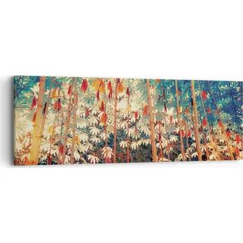 Obraz Obraz na plátně do obýváku ložnice 90x30 les příroda foto obrazy na zeď