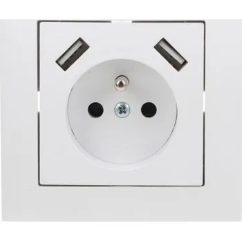 Elektrická zásuvka USB zásuvka do zdi Elektro-Plast Nasielsk bílá