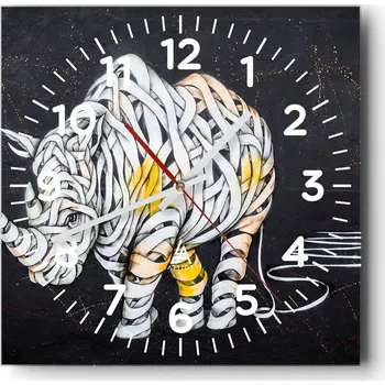 Hodiny Kuchyňské nástěnné hodiny 30x30 Abstrakce Skleněné hodiny do obýváku Moderní Tiché