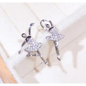 Náušnice B-TOP Postříbřené náušnice se zirkony Baletka