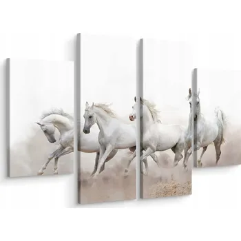 Obraz Obraz Čtyřdílný Galopující KONĚ Dekor 3D 80x60
