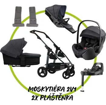 Kočárek TFK - Trends for Kids Akční set TFK Mono 4 frame - air chamber wheel + Hluboká korba kombi Premium + sportovní sezení premium + 2x Pláštěnka + Moskytiéra 2v1 + adaptéry na autosedačku + autosedačka Britax Romer BabySafe PRO + isofix base