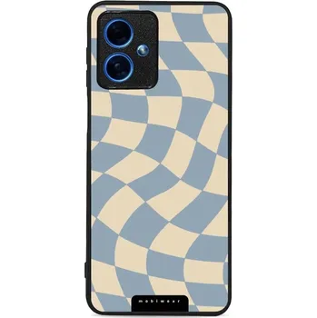 Pouzdro na mobilní telefon Lesklý kryt Mobiwear Glossy - Motorola Moto G54 5G - GA59G Modrá a béžová šachovnice (Prémiové lesklé pouzdro, obal, kryt Mobiwear Glossy na mobil Motorola Moto G54 5G - GA59G Modrá a béžová šachovnice, materiál Plast + TPU silikon - krytí po všech)