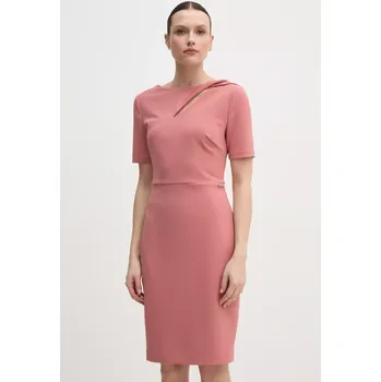 Dámské šaty Šaty Calvin Klein růžová barva, mini, K20K208174 39X, vel. 38