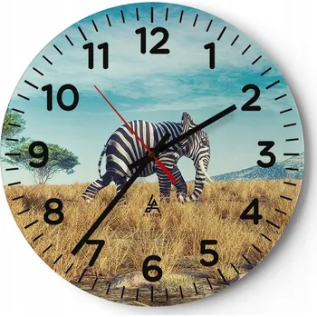 Hodiny Nástěnné hodiny do obýváku 40x40 Abstrakce Kulatý Skleněné hodiny Loft Tiché