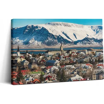 Obraz Obraz Canvas Plátno Stylový Dárek Do Obýváku Výhled Na Reykjavík Island