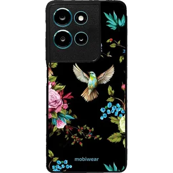 Pouzdro na mobilní telefon Lesklý kryt Mobiwear Glossy - Motorola Moto G75 5G - G041G - Ptáček a květy (Prémiové lesklé pouzdro, obal, kryt Mobiwear Glossy na mobil Motorola Moto G75 5G - G041G - Ptáček a květy, materiál Plast + TPU silikon - krytí po všech stranách, neošoupatelný)