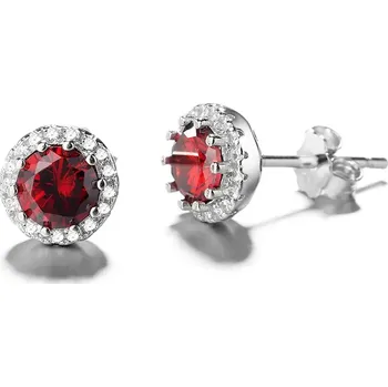 Náušnice Majya Stříbrné náušnice LESLIE červený zirkon Ag/; ≤1,87 g 10181