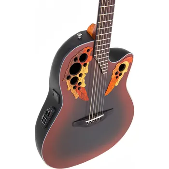 Elektroakustická kytara Ovation E – akustická kytara Ovation Celebrity Elite Mid CutawayReverse Red Burst CE44-RRB-G 143596