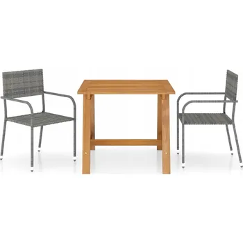 Zahradní nábytková souprava z umělého ratanu VidaXL šedá 1 ks