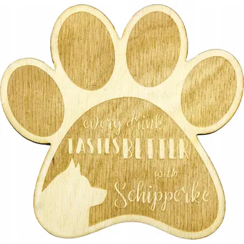 Obraz Schipperke gravírované podložky pod hrnek se psem, 4 kusy, jméno psa