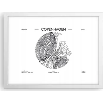 Obraz Obraz plakát v bílém rámu do obýváku 40x30 mapa foto plakáty na zeď