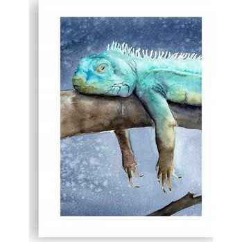 Obraz Obraz plakát do obýváku ložnice 30x40 chameleon plakáty na zeď bez rámu
