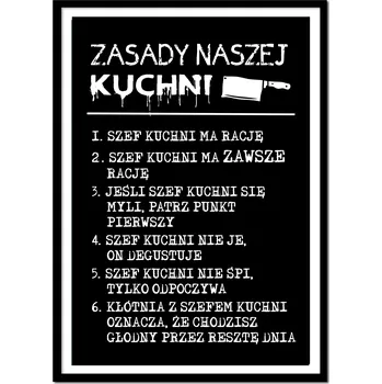 Obraz OBRAZ PLAKÁT V RÁMU do KUCHYNĚ PRAVIDLA restaurace baru jídelny P2583_43x53