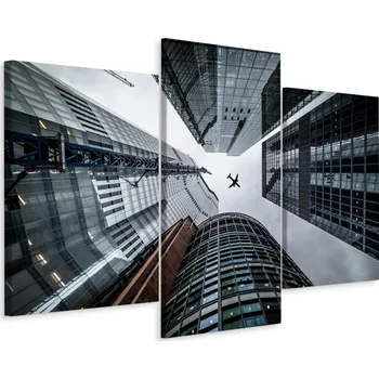 Obraz Obraz TRYPTYK Pohled zdola na mrakodrapy 3D 60x40