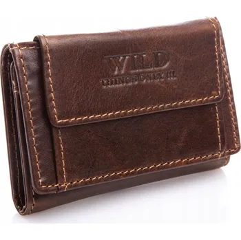 Peněženka Pánská kožená peněženka malá skládací do kapsy kalhot saka hnědá