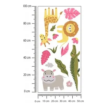 Obraz Samolepka Veselá Zvířátka Ze Savany Fólie Bílá 75x150