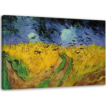 Obraz OBRAZ NA PLÁTNĚ Pšeničné pole s vránami 60x40