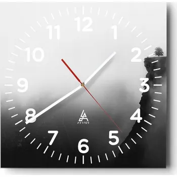 Hodiny Nástěnné hodiny do obýváku 40x40 Krajina Bezhluczne Skleněné hodiny Tiché