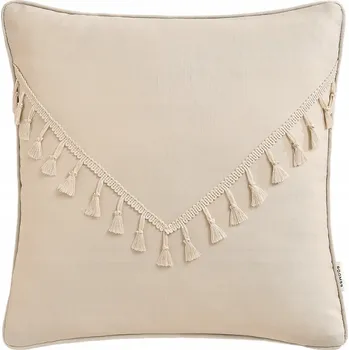 Polštář Dekorativní povlak na polštář s třásněmi 45x45 Chloe krémový