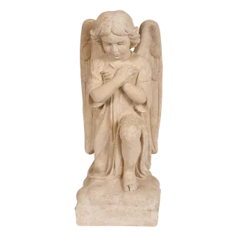 Zahradní dekorace Umělý pískovec Klečící anděl s křídly 22kg Soška