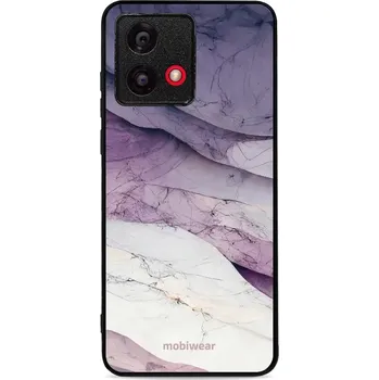 Pouzdro na mobilní telefon Lesklý kryt Mobiwear Glossy - Motorola Moto G84 - G028G - Bílý a fialový mramor (Prémiové lesklé pouzdro, obal, kryt Mobiwear Glossy na mobil Motorola Moto G84 - G028G - Bílý a fialový mramor, materiál Plast + TPU silikon - krytí po všech stranách,)