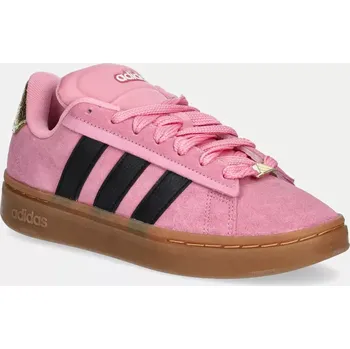 Pánské tenisky Semišové sneakers boty adidas GRAND COURT ALPHA 00s růžová barva, JH8669 30X, EUR 36 2/3