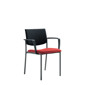 Jednací židle Konferenční židle SEANCE 090-N1,BR-N1 (kostra černá, područky, stohovatelná)