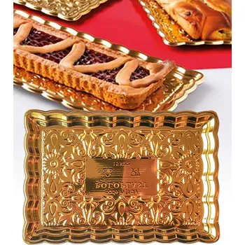 Podložka PET pod dort Golden Age 22x15cm (zlatá) 1 ks/podložka