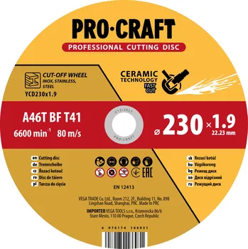 Řezný kotouč Keramický řezný kotouč Procraft YСD230x1.9 25ks | YCD230x1.9